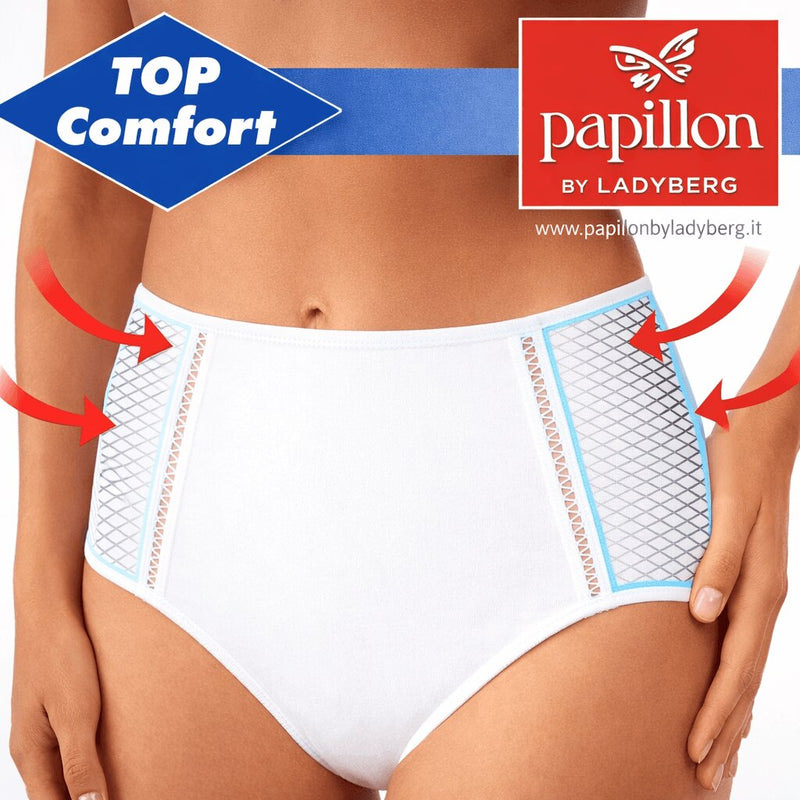 Guaina Slip Alto Top Comfort in Microfibra Bianco Papillon 737