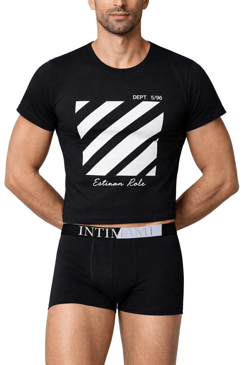 Intimami Completo Uomo Nero Maglia e Boxer Art. 191