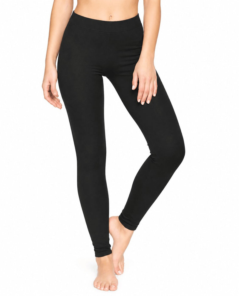 Leggings Donna Jadea Calibrato Comfort in Cotone Elasticizzato Nero