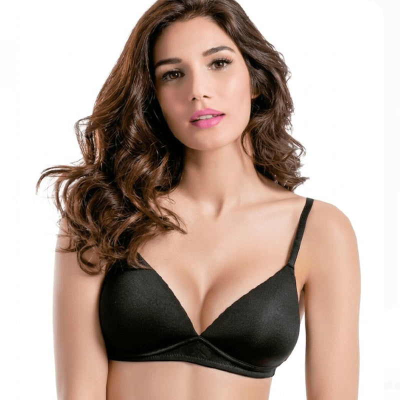 Love and Bra Reggiseno nero Triangolo Imbottito Senza Ferretto Microfibra |Kelly