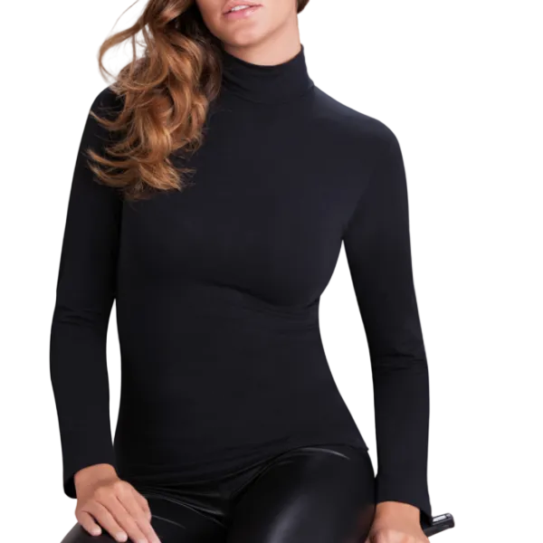 Maglia  Nera Lupetto Donna Cotone Invernale Cotonella 3511