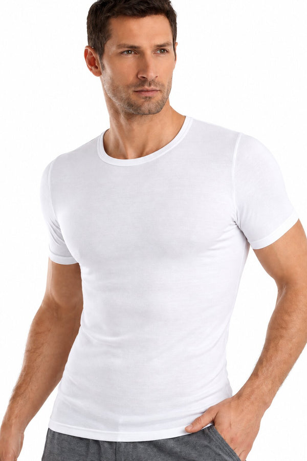 Maglia Uomo Bianca Girocollo Liabel 5321 23 in lana e cotone