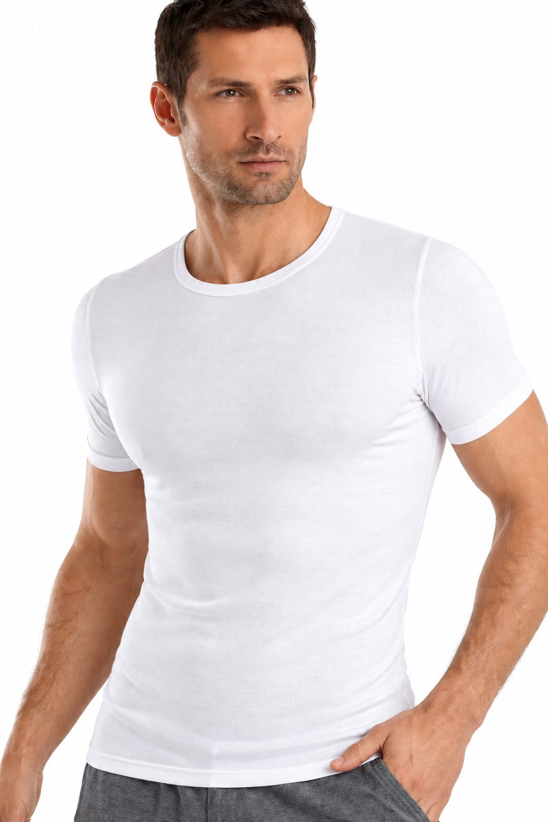 Maglia Uomo Bianca Girocollo Liabel 5321 23 in lana e cotone