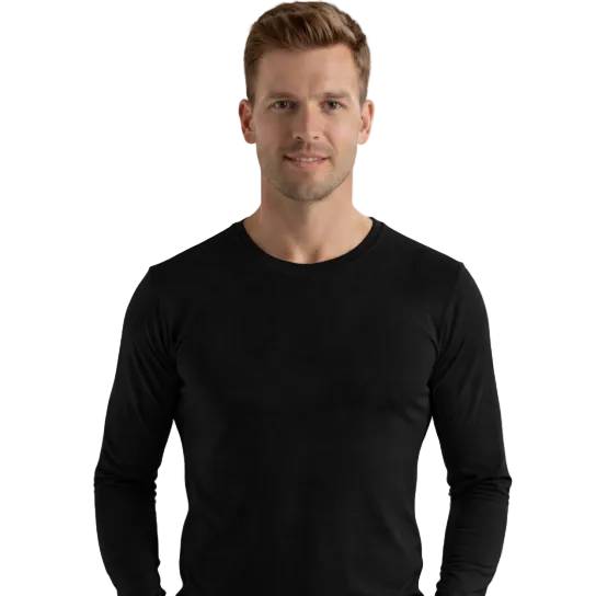 Maglia Uomo Manica Lunga in 100% Cotone Jersey Leggero Lucky Man