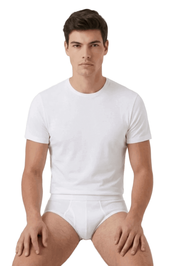 Maglia uomo bianca intimo T-shirt girocollo cotone 100% Enrico Coveri ET1100 