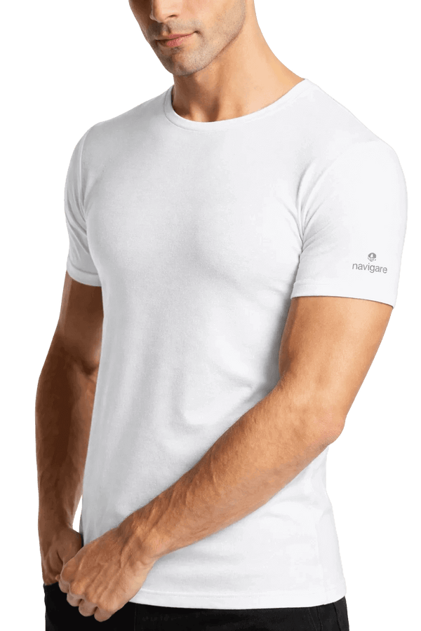 Maglia uomo bianco intimo girocollo cotone elasticizzato Navigare 570
