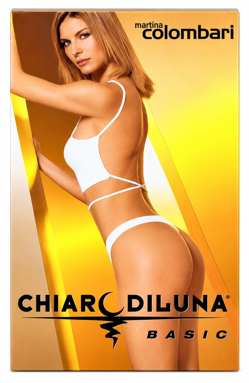 Perizoma Donna Seamless Chiaro di Luna Cosmo in microfibra bianco e nero