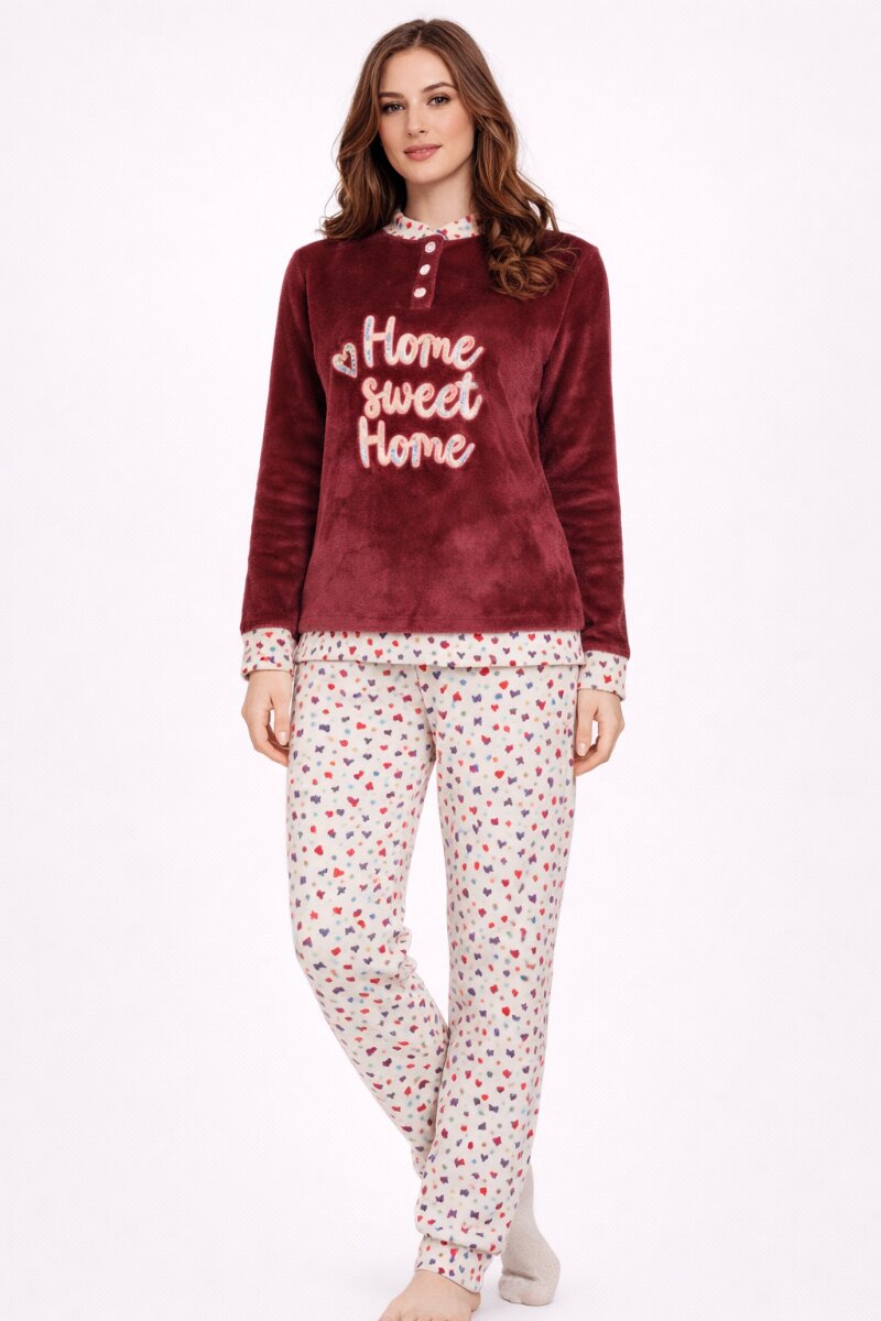 Pigiama Donna Coral Pile Nottingham 35696 caldissimo bordeaux