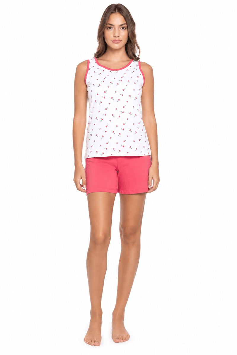 Pigiama Donna Corto Karelpiù 8313 con canottiera in 100% cotone jersey