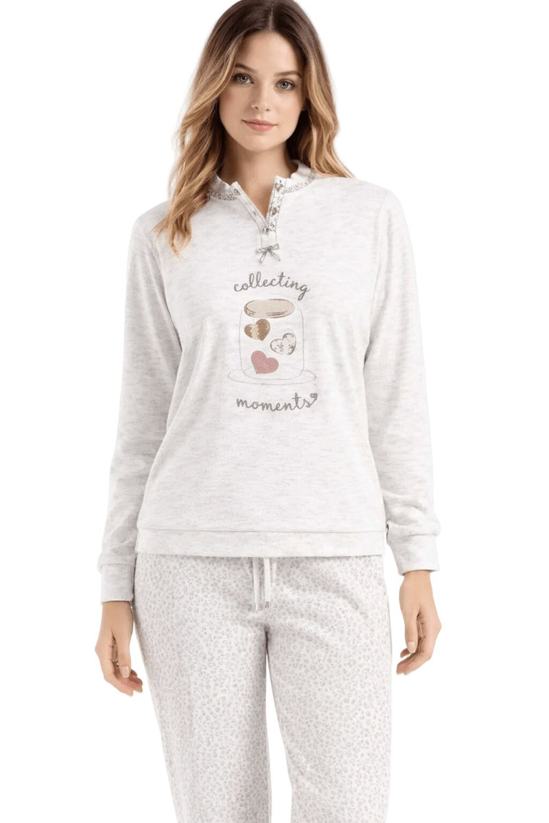 Pigiama Donna Grigio in Cotone Jersey Irge 2301