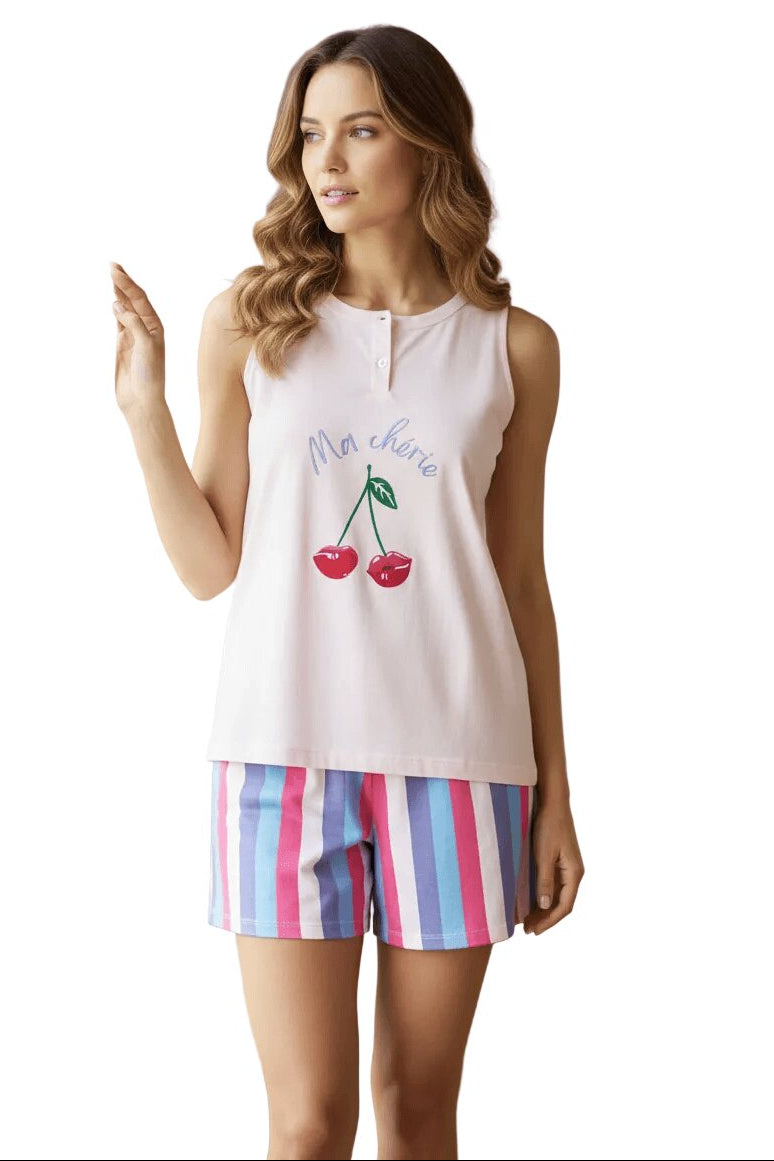 Pigiama Donna Jadea Home 3185 | Cotone Leggero con Canotta e Pantaloncini