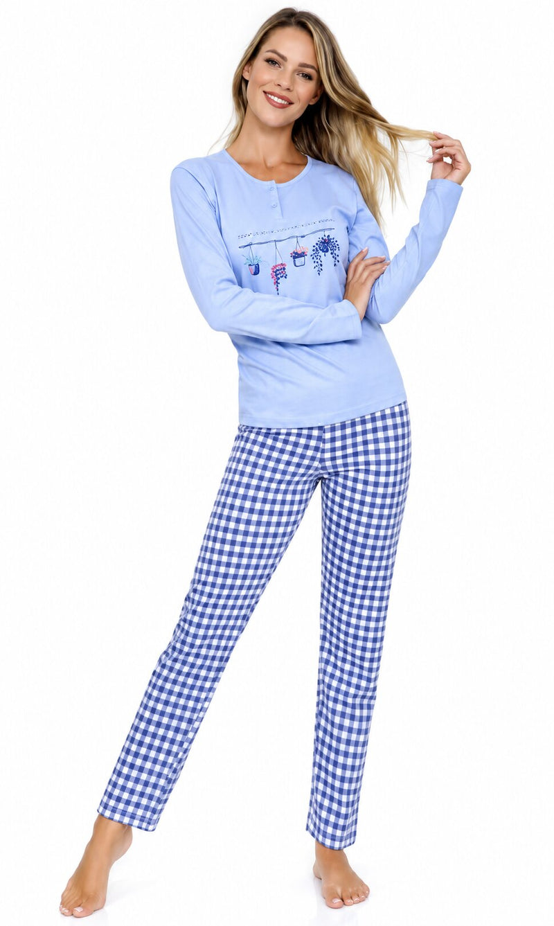 Pigiama Donna Lungo Il Granchio Lady 415 in cotone jersey 100%