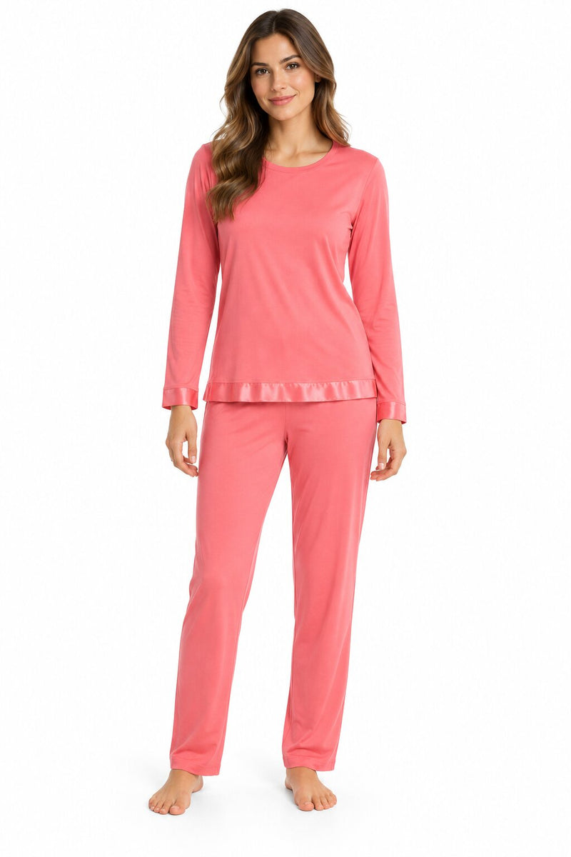 Pigiama Donna Lungo Think Pink 2015 in Modal con Maglia Girocollo