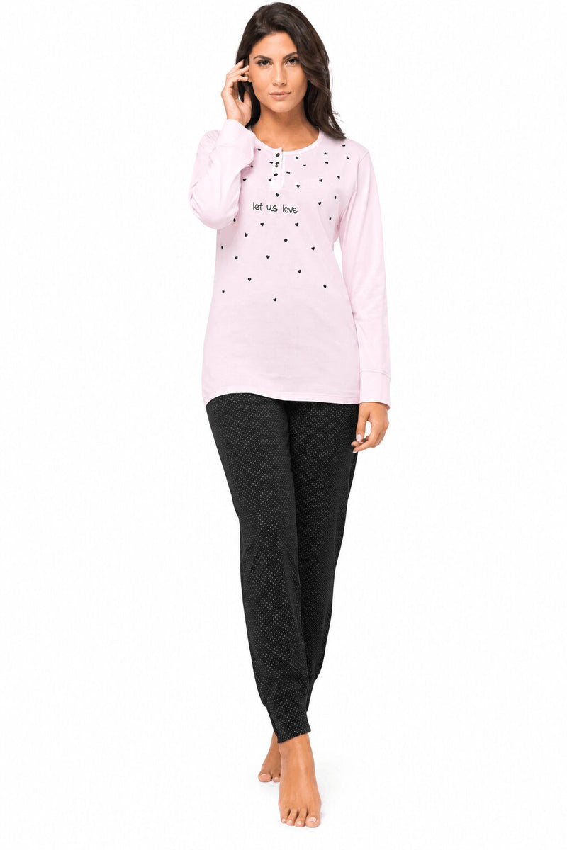 Pigiama Lungo Donna Karelpiù 423 Calibrato in Puro Cotone Jersey