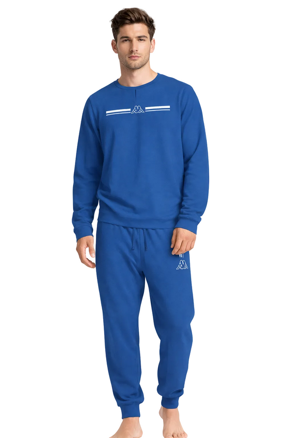 Pigiama Uomo Blu Kappa Serafino in Cotone Jersey 26100