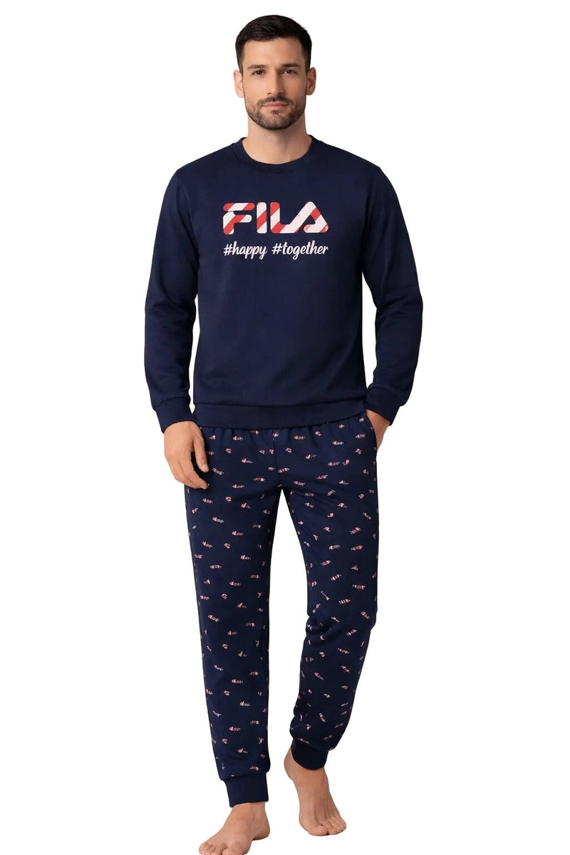 Pigiama Uomo Fila 1082 in Caldo Cotone Interlock con Polsini