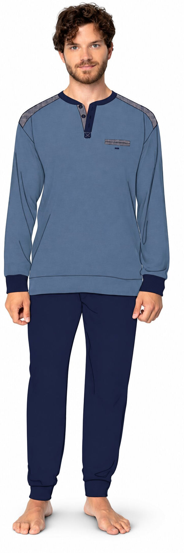 Pigiama Uomo Irge 2410 in caldo cotone invernale interlock 100%