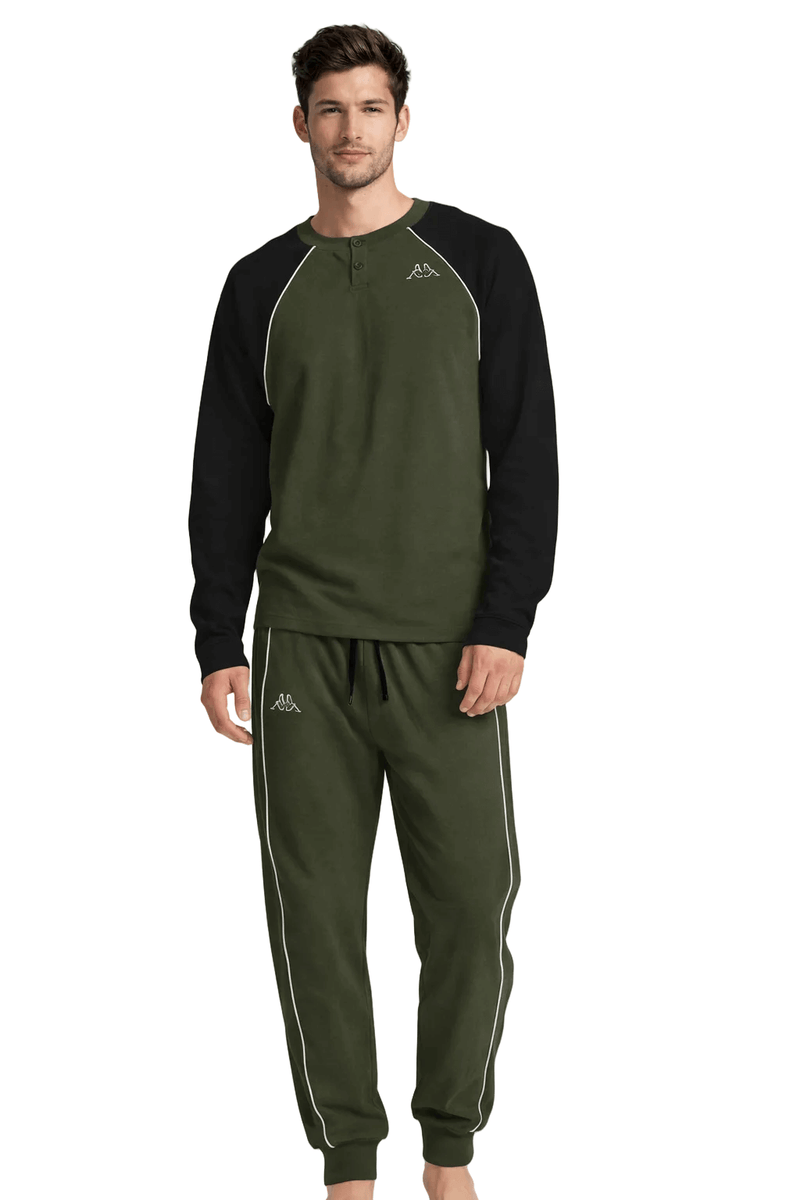 Pigiama Uomo Verde Kappa Serafino in Cotone Jersey 26111