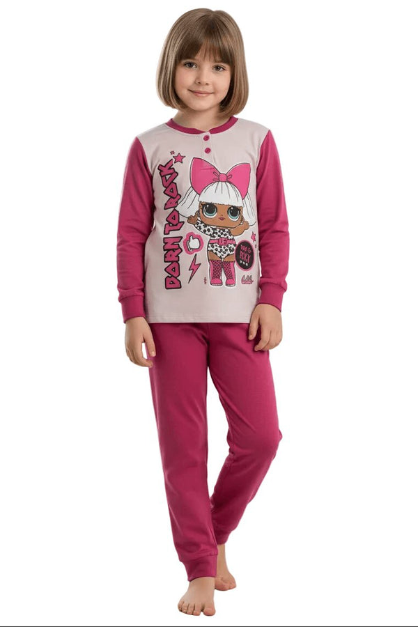 Pigiama bambina L.O.L. Surprise 6958 in cotone felpato invernale