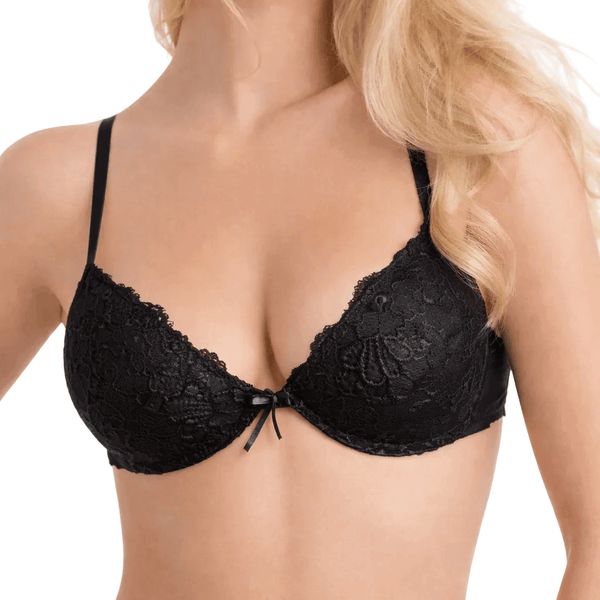 Reggiseno nero Push Up in Pizzo con Coppa Gel Cotonella CD023 Daniela