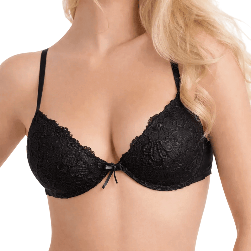 Reggiseno nero Push Up in Pizzo con Coppa Gel Cotonella CD023 Daniela