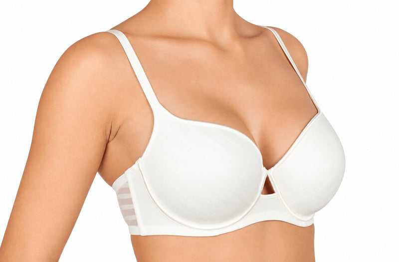 Reggiseno Balconcino Donna Selene Julia Bianco Imbottito Coppa C in Tulle