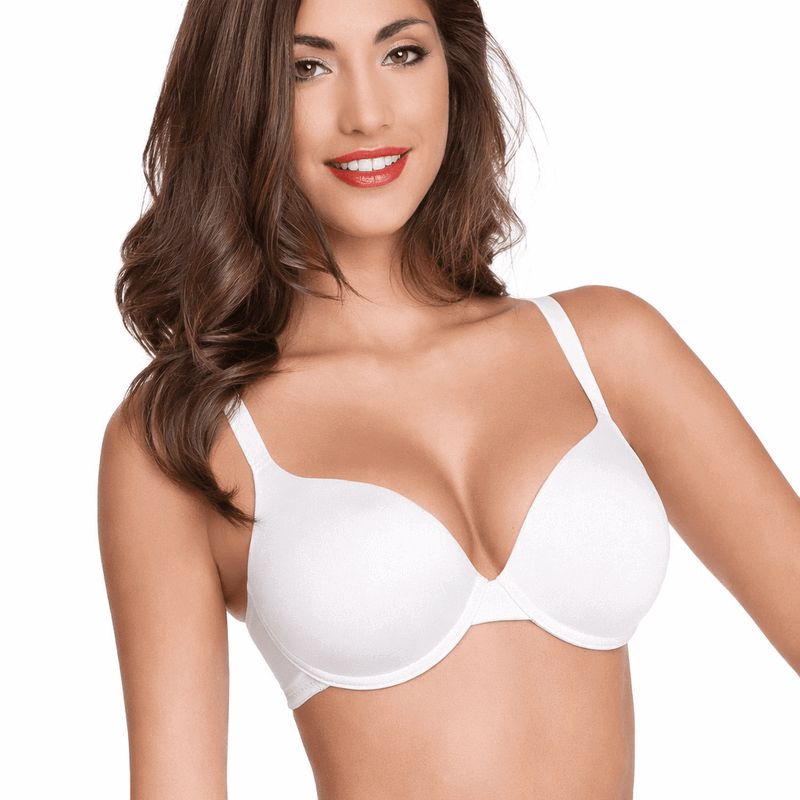 Reggiseno Donna Bianco Balconcino in Microfibra Coppa D Love and Bra Donna