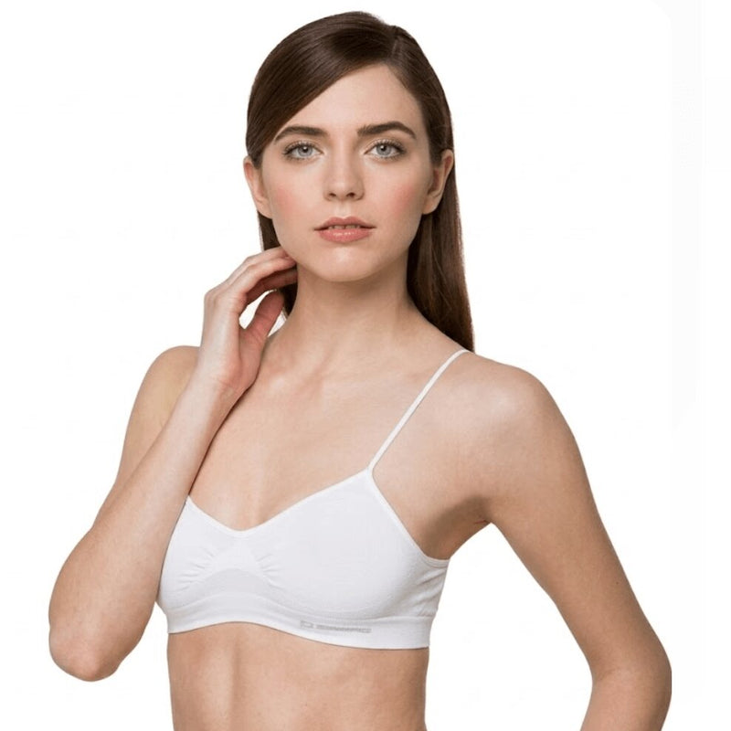 Reggiseno Donna Bianco Brassiere Spalla Sottile Seamless in Microfibra Bellissima 051