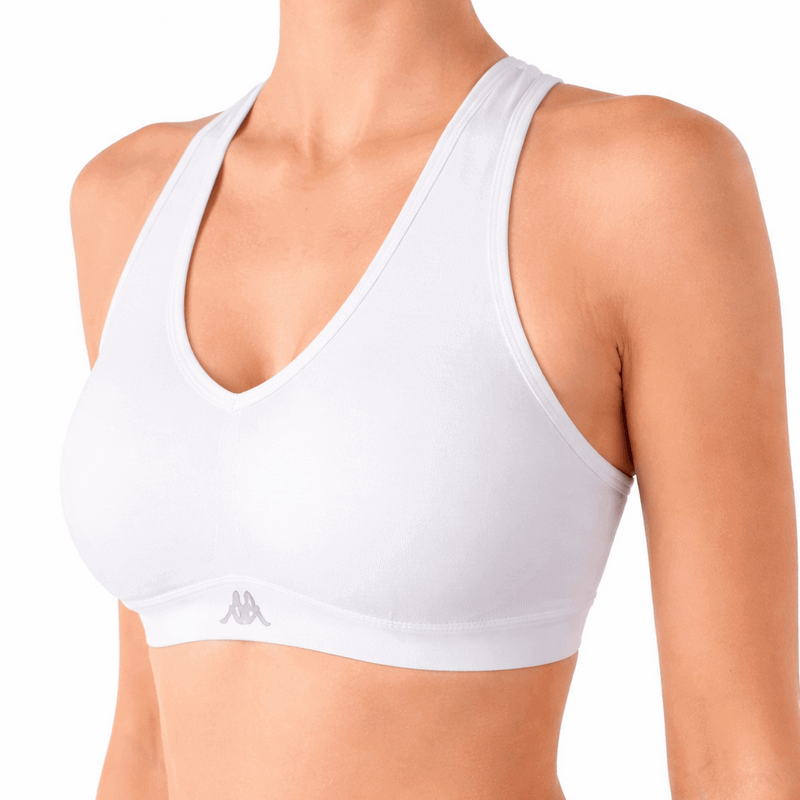 Reggiseno Donna Bianco Brassiere Sportivo in Cotone Elasticizzato 2160 by Kappa