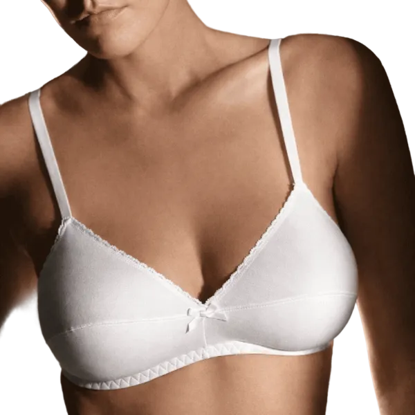 Reggiseno Donna Bianco Triangolo in Cotone Elasticizzato Senza Ferretto 145 by Gios