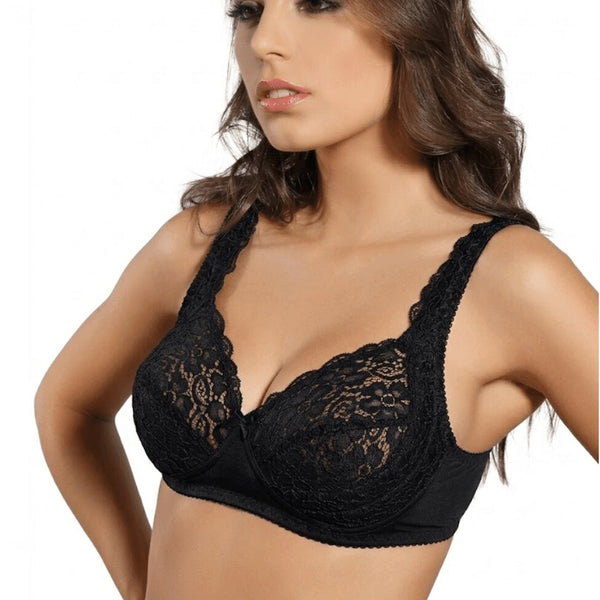 Reggiseno Nero in Pizzo Coppa C Senza Ferretto Spiman Martina