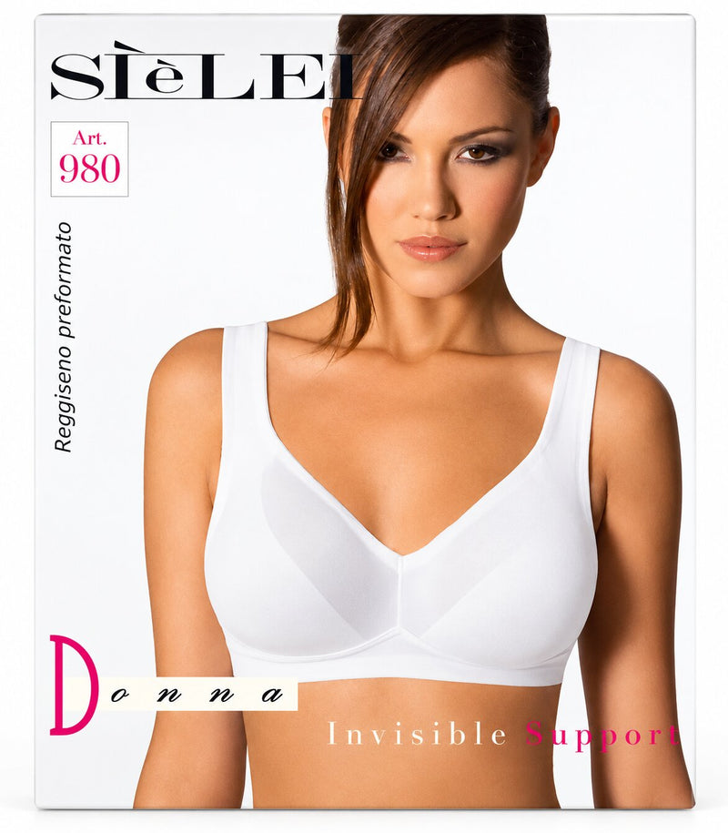 Reggiseno Preformato Senza Ferretto Sielei 980 Coppa C in Nero