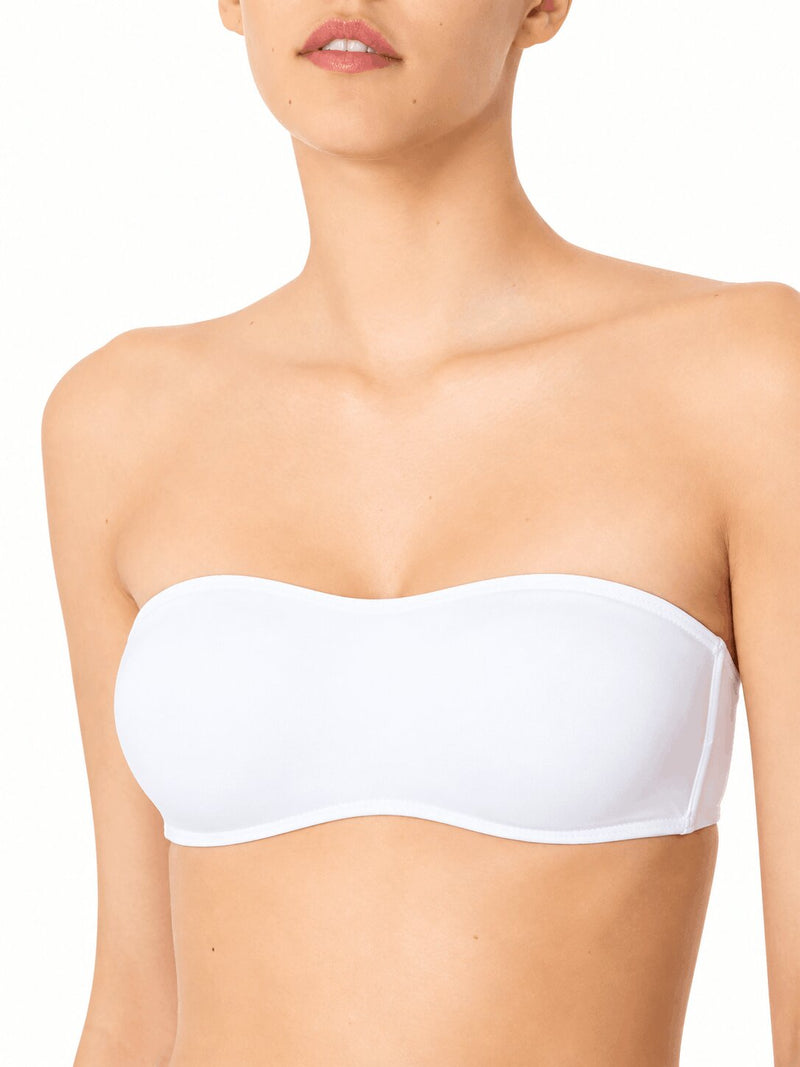 Reggiseno a Fascia Donna Infiore 2011 Bianco Sfoderato Senza Ferretto in Microfibra