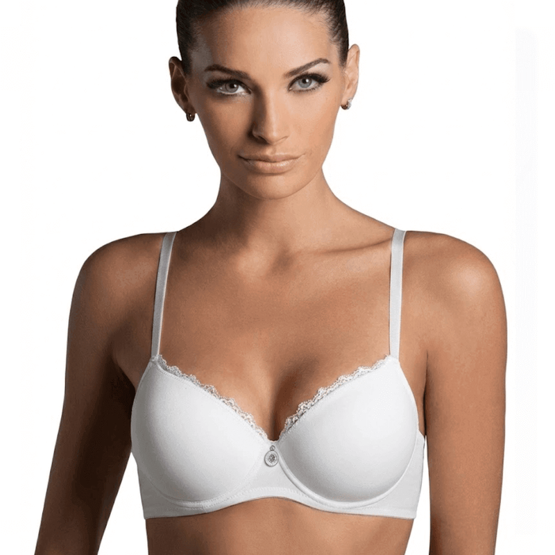 Reggiseno donna bianco push-up balconcino in microfibra Laura Biagiotti