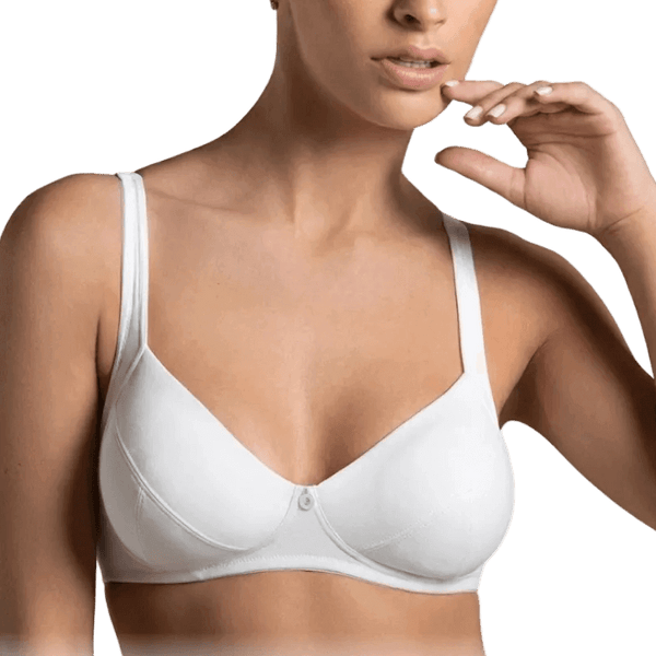 Reggiseno intimo bianco donna Coppa C in microfibra senza ferretto Laura Biagiotti