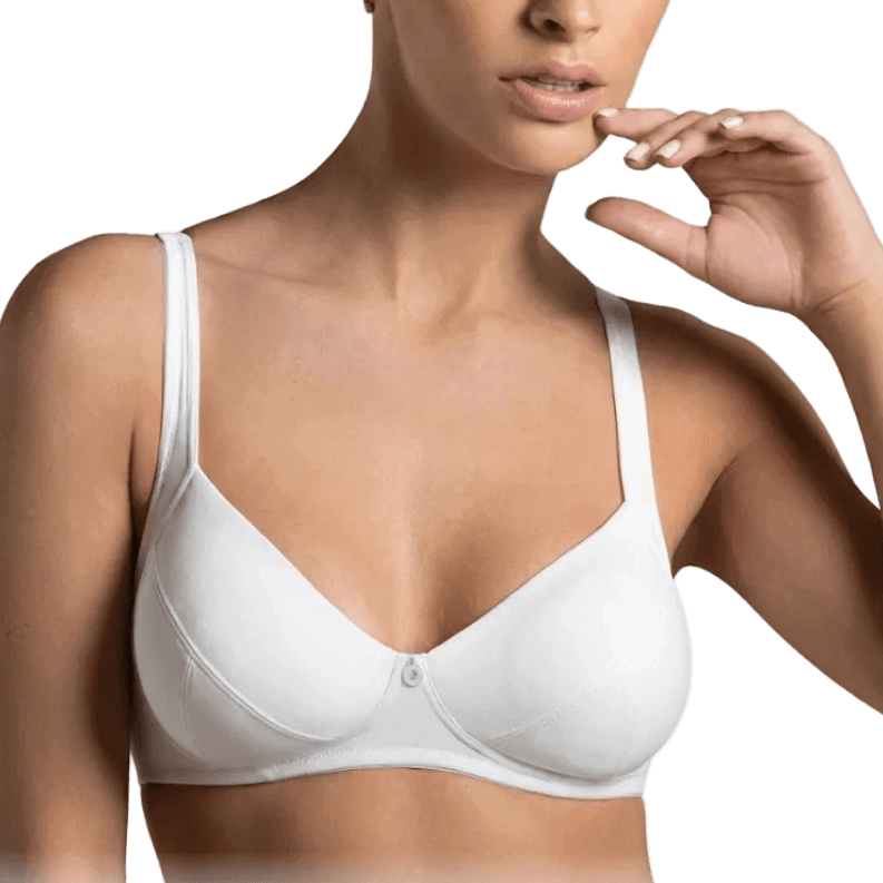 Reggiseno intimo bianco donna Coppa C in microfibra senza ferretto Laura Biagiotti