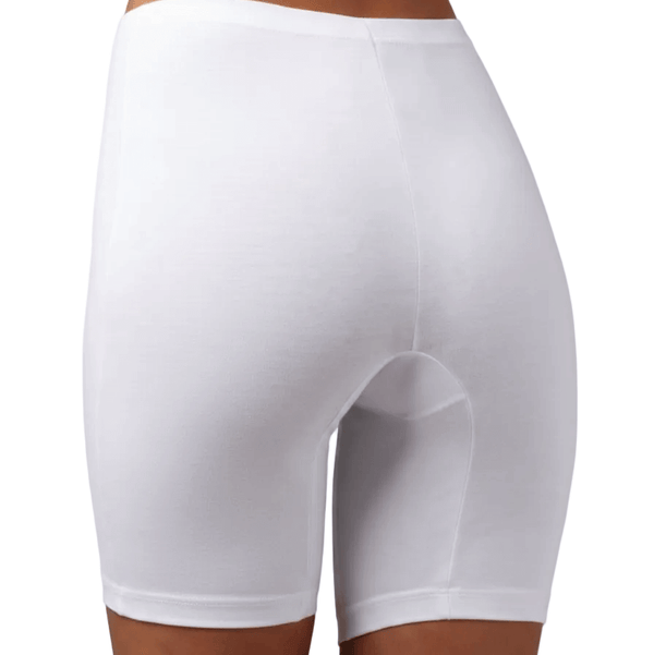 Retro Coulotte intimo donna bianco modello pantaloncino con gamba in cotone modal elasticizzato