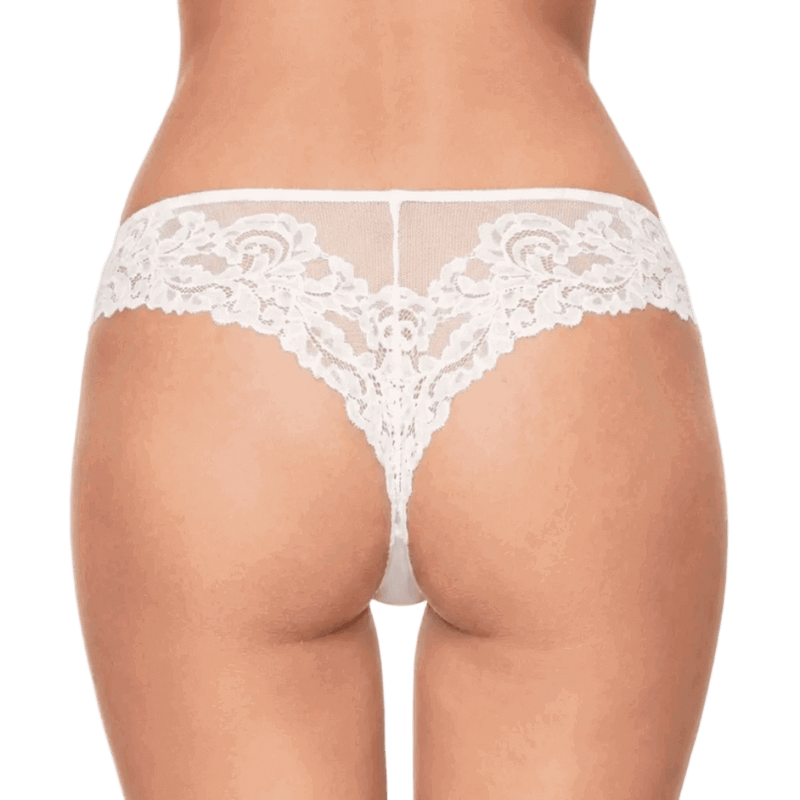 Retro Slip intimo bianco donna brasiliana pizzo elasticizzato Infiore 5103