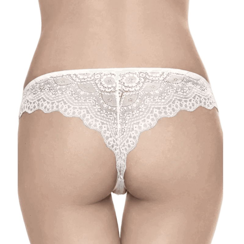 Retro Slip intimo bianco donna brasiliano pizzo elasticizzato Infiore Joy 3102