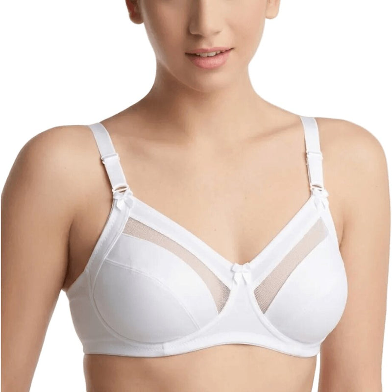 Sempre Donna Bianco Reggiseno Senza Ferretto in Microfibra e Tulle | 351