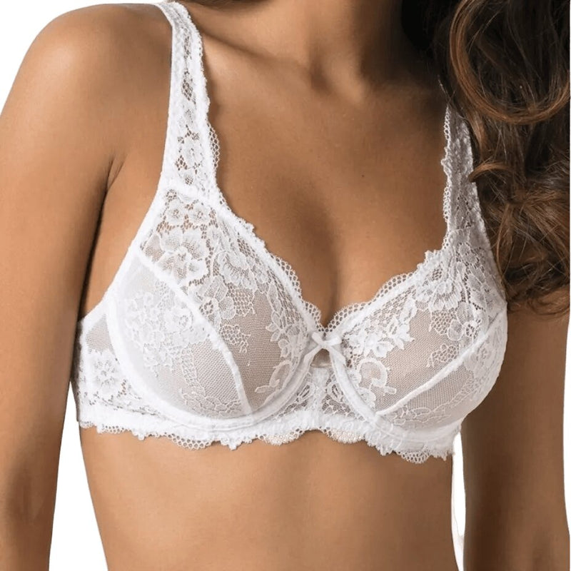 Sielei Reggiseno Bianco Francese in Pizzo con Ferretto Coppa C–D | 2442