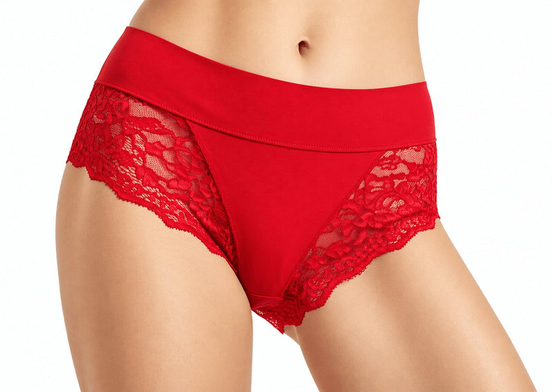 Slip Donna Jadea 8012 Rosso in Cotone Modal con Inserti in Pizzo