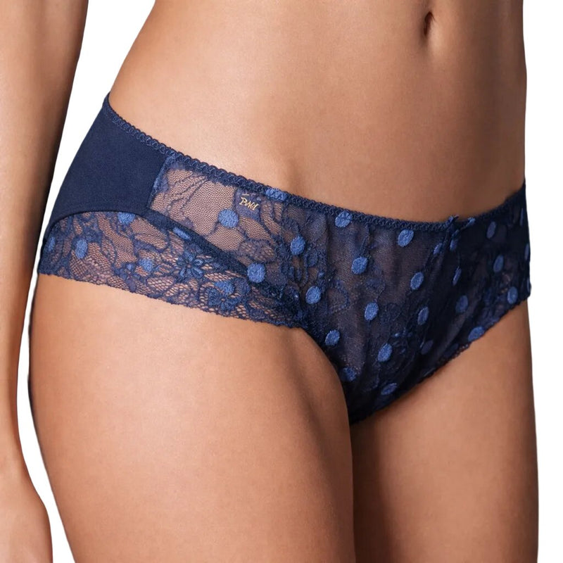 Slip Donna Blu Jadea Midi in Cotone e Pizzo 6160