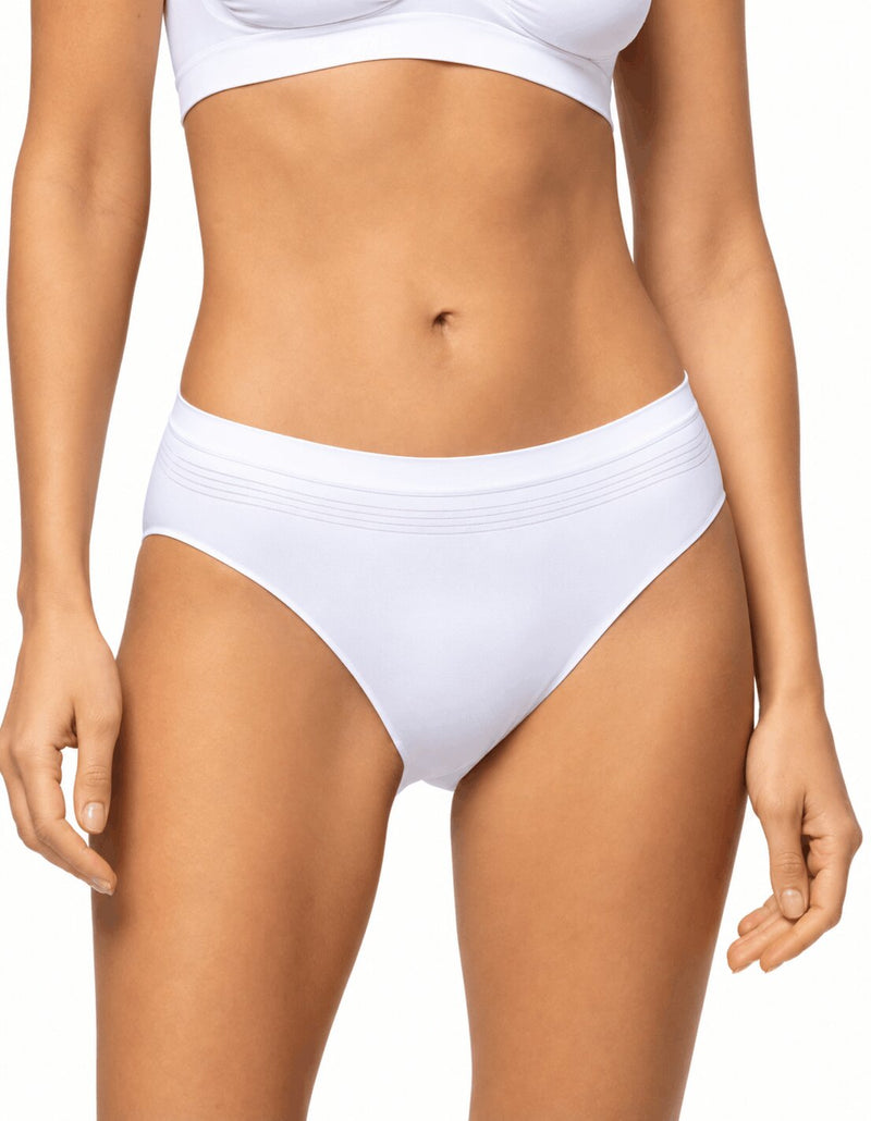 Slip Donna Pompea  Bianco Vita Alta Seamless in Microfibra Senza Cuciture