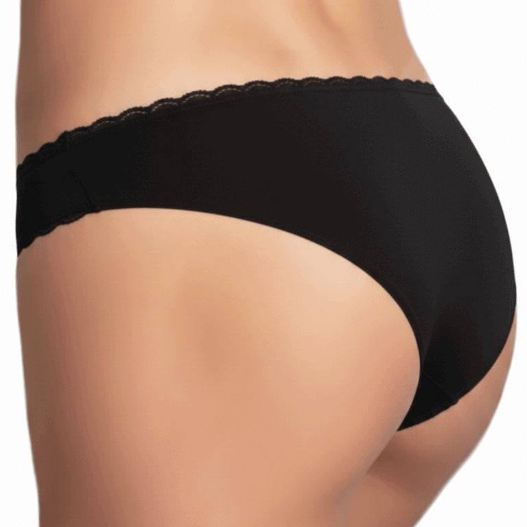 Slip Donna nero Brasiliana in Cotone Elasticizzato Cotonella