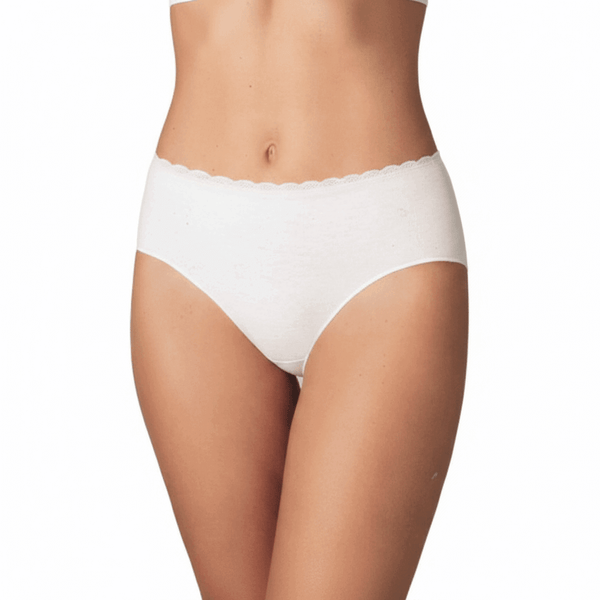 Slip Midi Donna Bianco in Cotone Elasticizzato Cotonella CD293 - Confezione 6 Pezzi