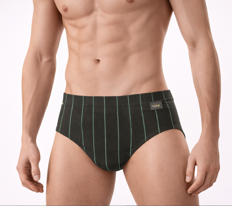 Slip Uomo Ciellegi Flash Scuro a Righe in Cotone Makò Mercerizzato