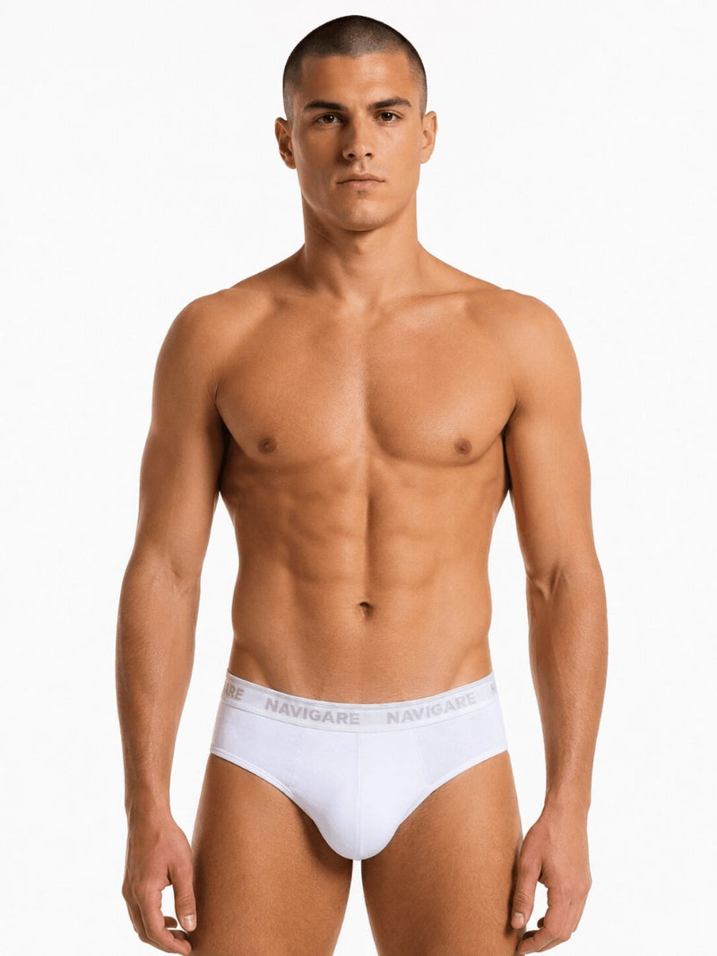 Slip Uomo Navigare Bianco 574E in Cotone Elasticizzato 