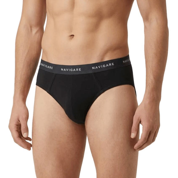 Slip Uomo Nero in Cotone Elasticizzato Navigare Underwear 102/A