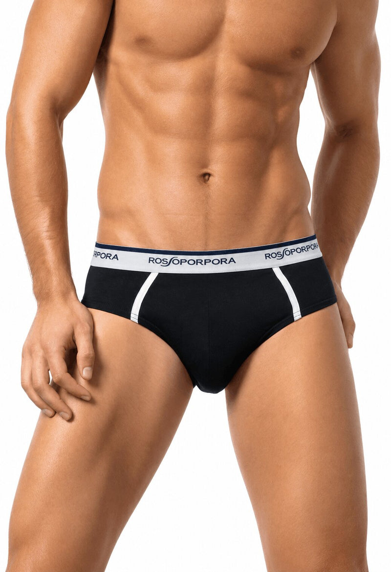 Slip Uomo Rossoporpora US460 Elastico Logato in Cotone Elasticizzato